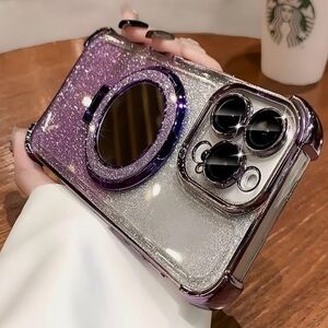 iPhone 11 Glitter Purple and Silver Phone Case